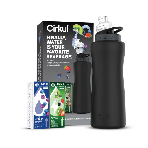 32oz. Matte Black Stainless Steel Bottle Starter Kit B2